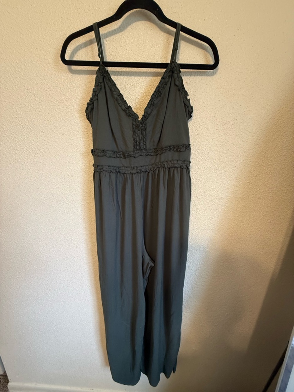 Blue Rain Olive V-Neck Wide-Leg Jumpsuit - Picture 2 of 6